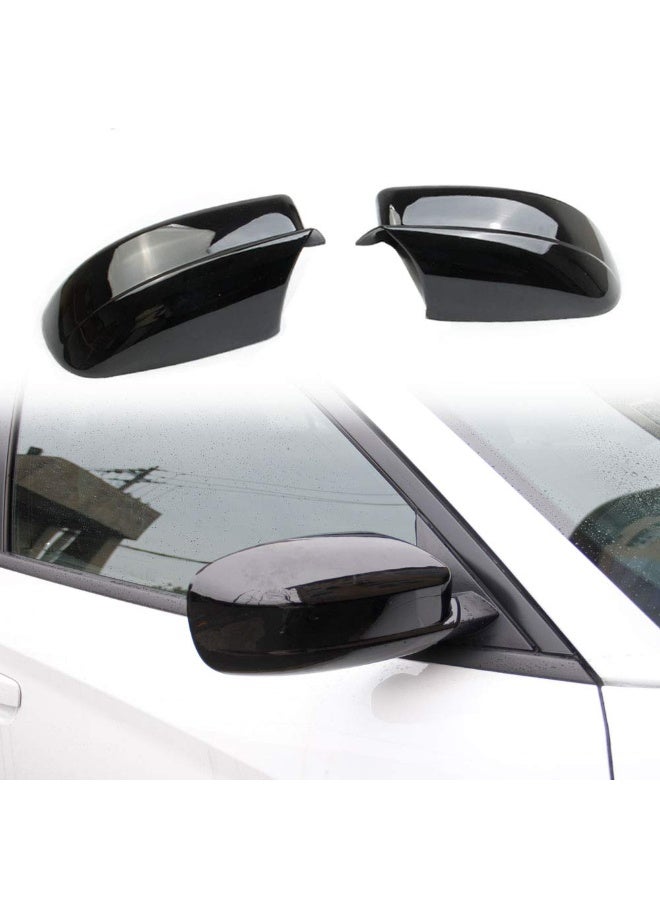 KISSUN Bright Black Side Door Mirror Cover Molding Trim for Dodge Charger 2011-2023 for Chrysler 300 300C 2011-2023 (Bright Black) - Image 1
